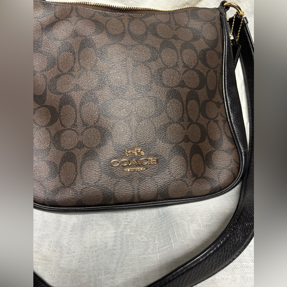Coach Dark Brown Signature Shoulder Bag with Gold Hardware - Picture 10 of 10